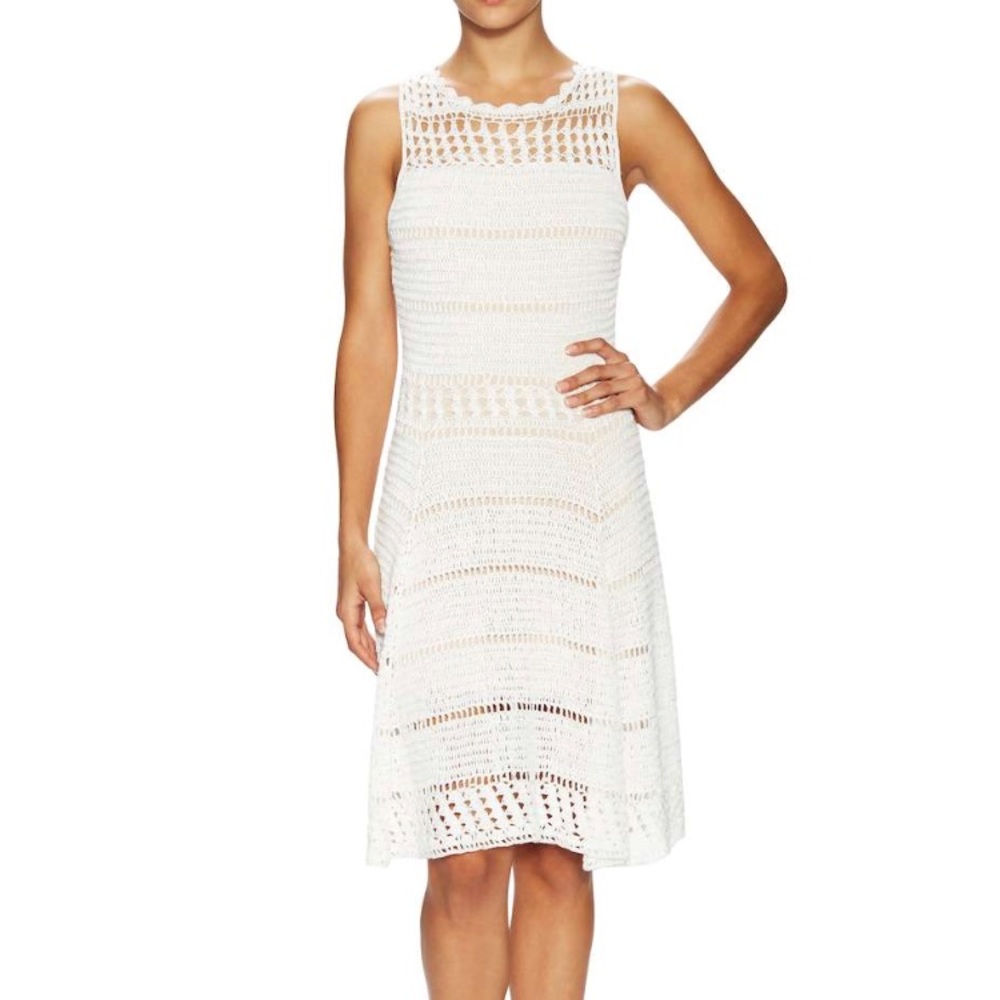 Alice + Olivia Noella Crochet Border Flare Dress